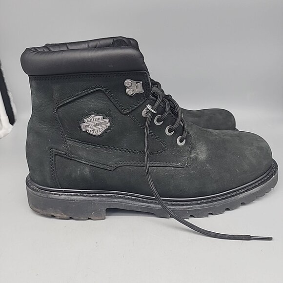 Harley Davidson Mens Boots Badlands Lace-Up 12 W Black Leather main image 3